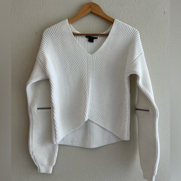 Armani Exchange Pullover Knit White Sweater Small Elegant Quiet Minimalist‎ - Picture 1 of 8